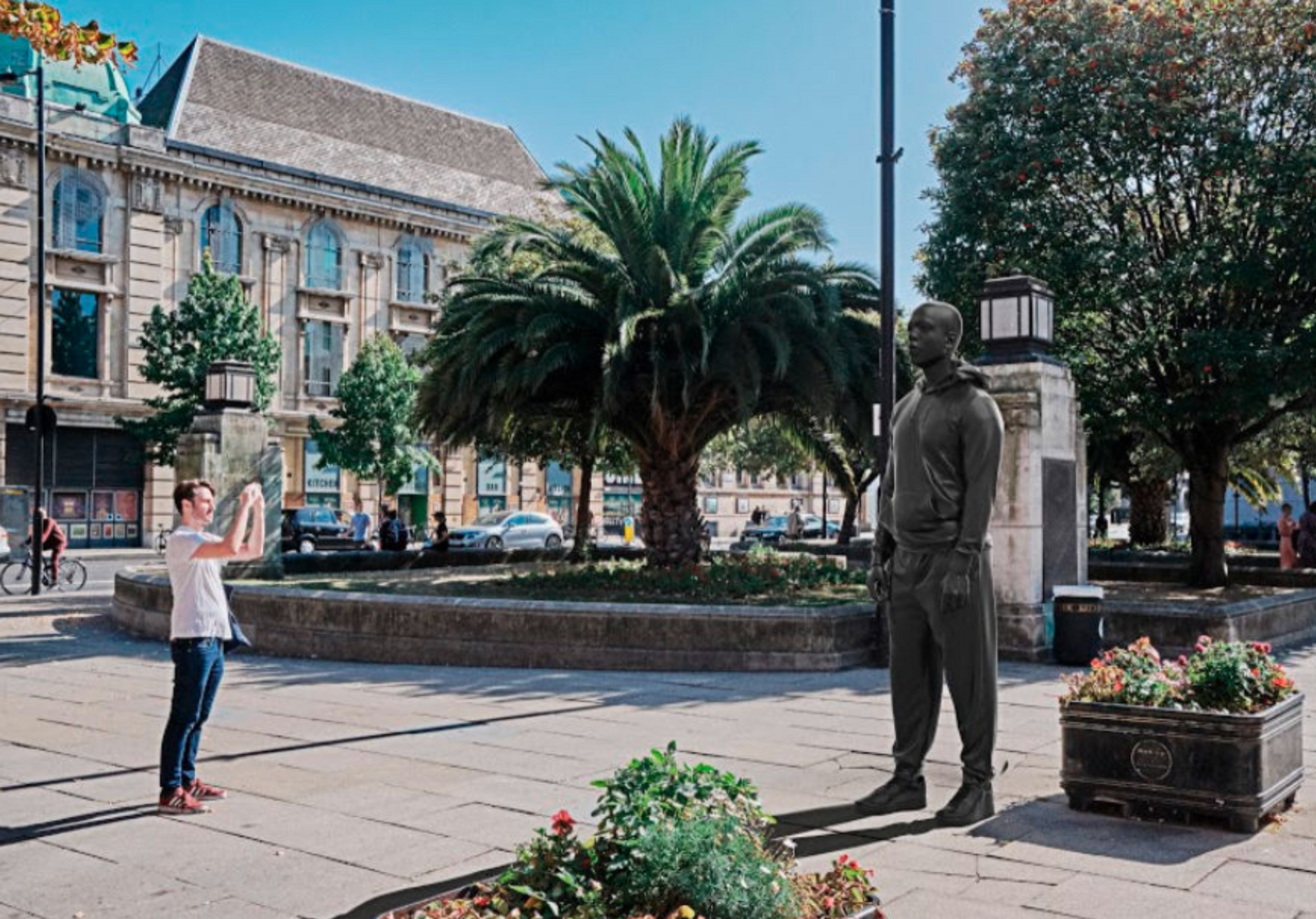 One of the proposed sculptures, by the artist Thomas J Price, which depicts a person connected to the Windrush generation Courtesy of the artist and Hackney Council