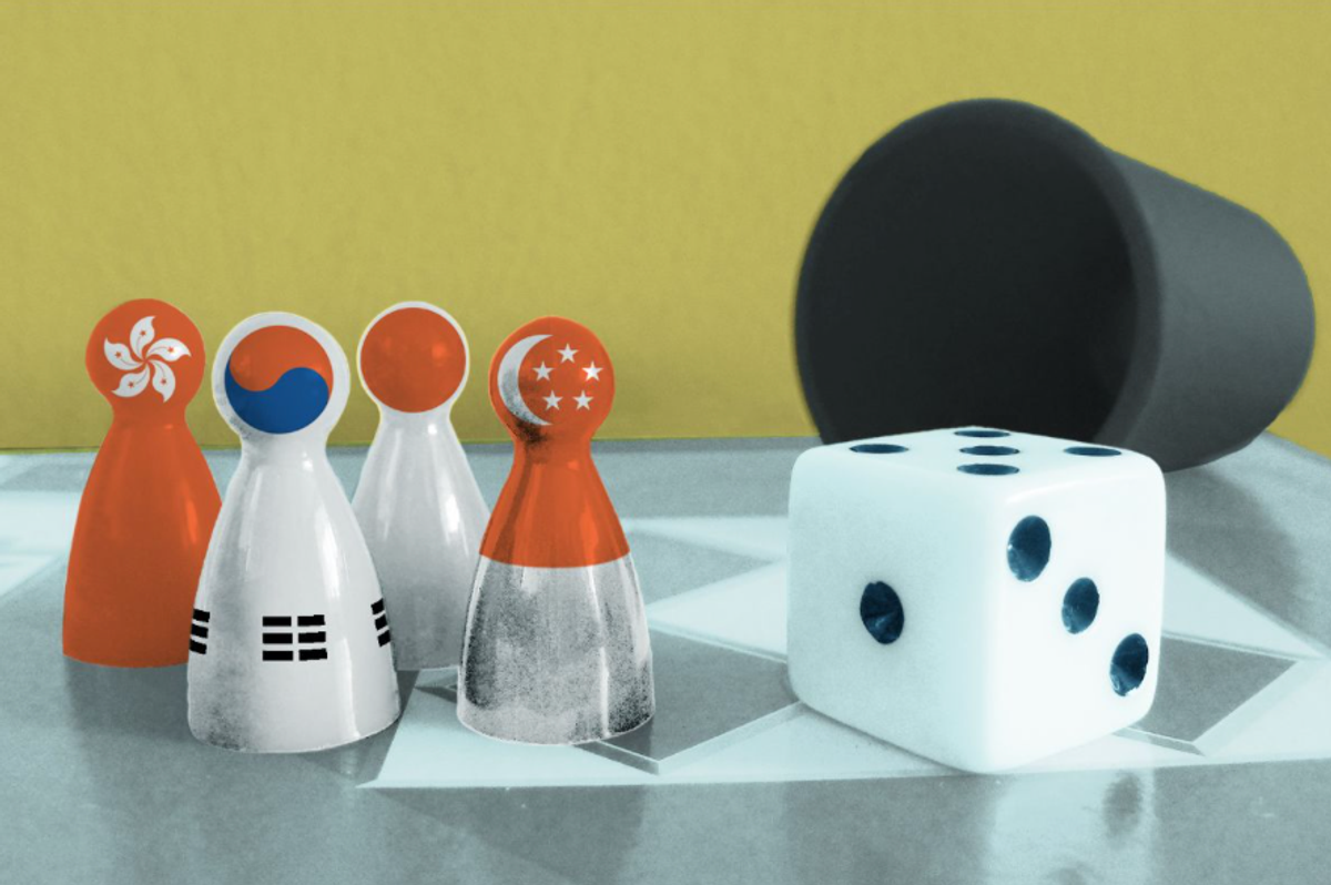 Seoul? Tokyo? Taipei? All three cities are vying to replace Hong Kong as the region's next art market hub.
Illustration by Katherine Hardy