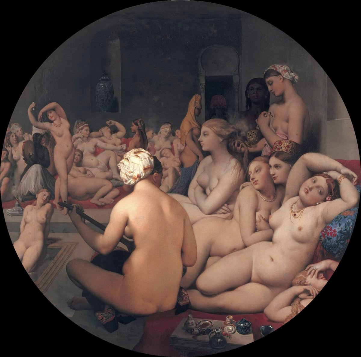 Ingres's The Turkish Bath (1852-1859) at the Louvre Museum is among the works Pornhub has highlighted on its Classic Nudes tour
