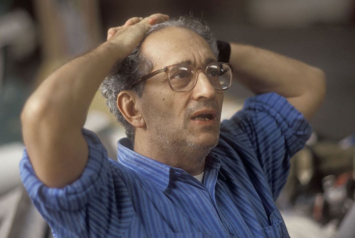 Frank Stella in his New York studio, 1991 Photograph: Luc Novovitch / Alamy Stock Photo