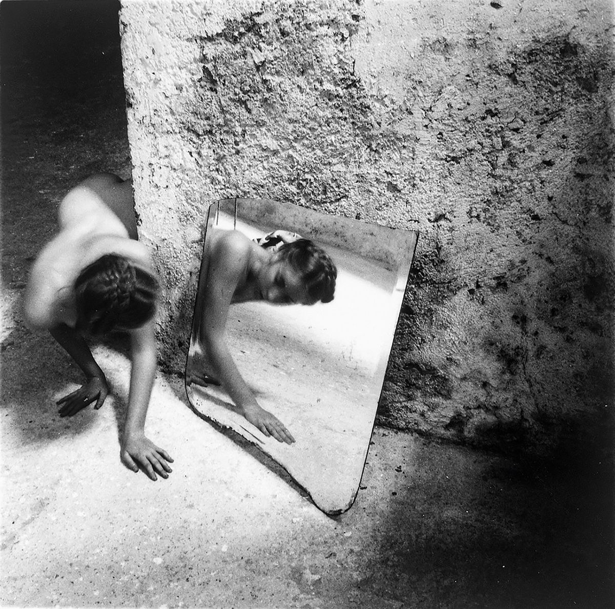 Francesca Woodman, Self-Deceit #1, from the Self-Deceit series, 1978. Gelatin silver print. Image: 3 9/16 x 3 9/16 in. (9.05 x 9.05 cm.)
 © Woodman Family Foundation/DACS, London