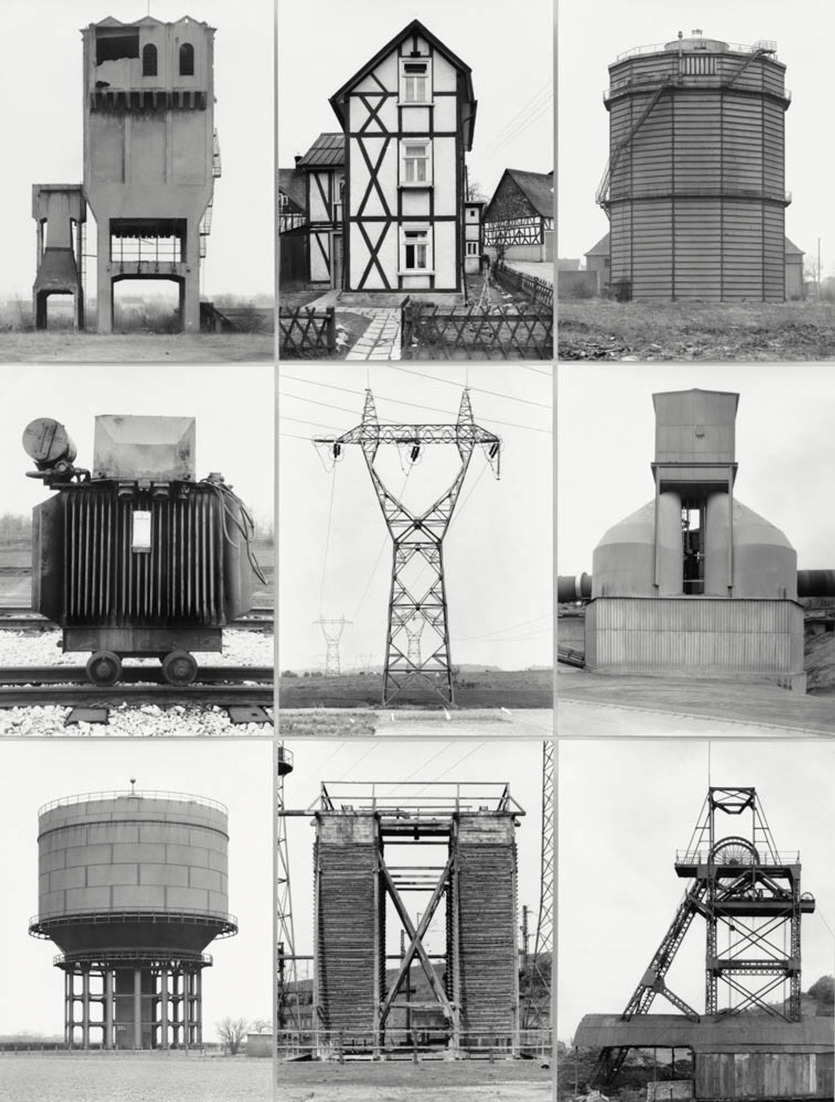 Bernd and Hilla Becher’s Comparative Juxtaposition, Nine Objects, Each with a Different Function (1961-72) © Bernd and Hilla Becher
