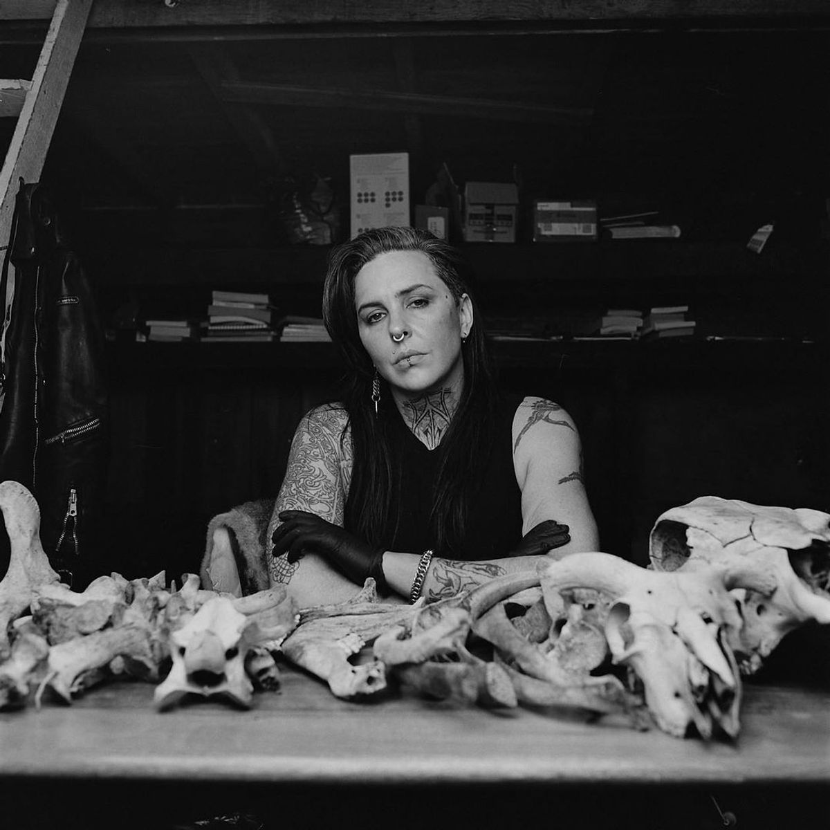 SJ Norman in their studio in Sydney (2021). Jake Terrey. Courtesy the artist.