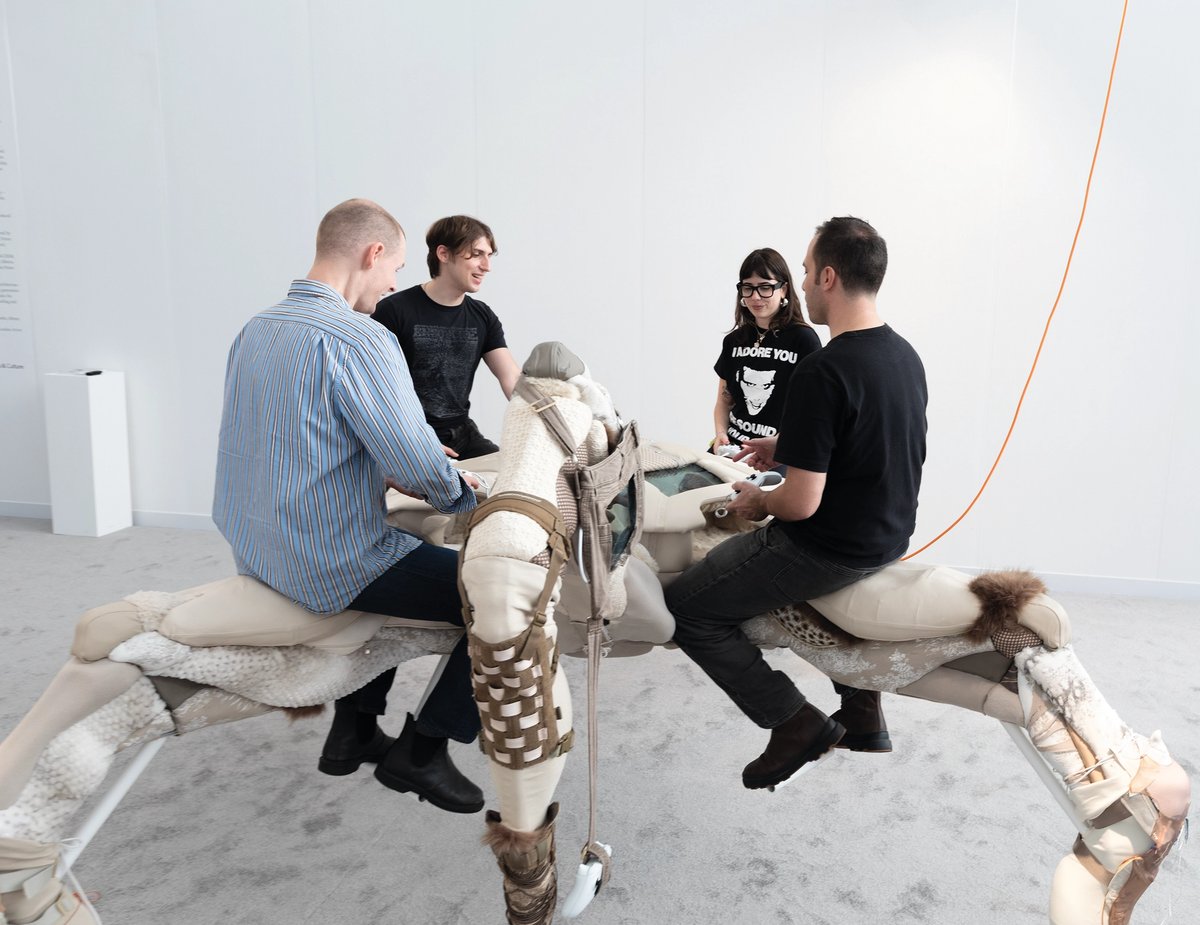 Mission creepy-crawly: participants play a video game involving escaping a giant spider—while they are seated on a giant spider David Owens