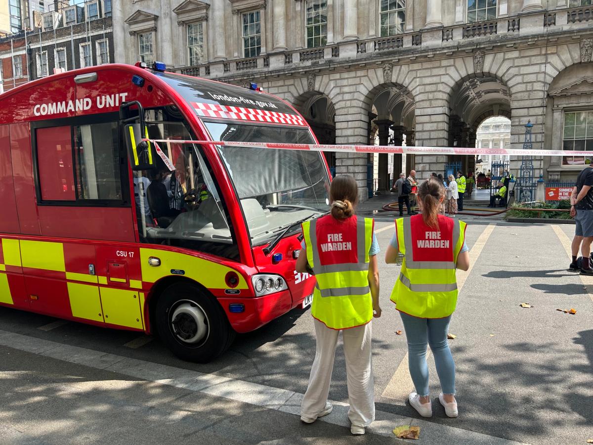 Fire engines at Somerset House in central London © The Art Newspaper