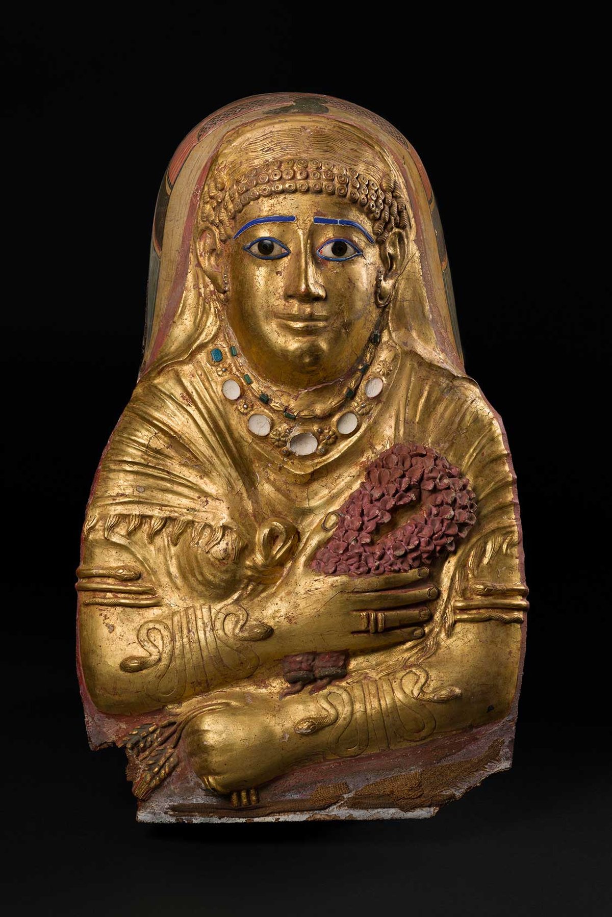The Brooklyn Museum's show includes a first-century Egyptian mummy cartonnage of a woman
Courtesy Brooklyn Museum
