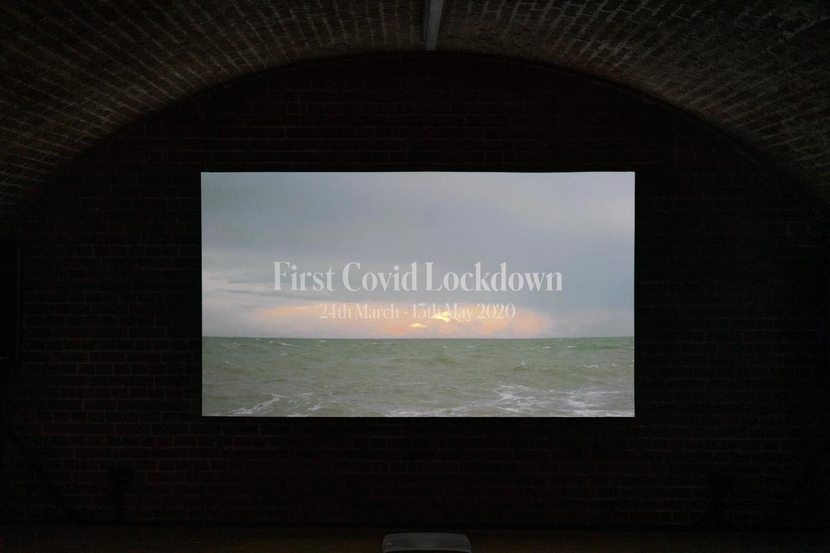 Installation view of Simon Roberts's An Avoidable Loss, A Failure of State, video projection with sound (33 minutes)
Courtesy the artist and Flowers Gallery
