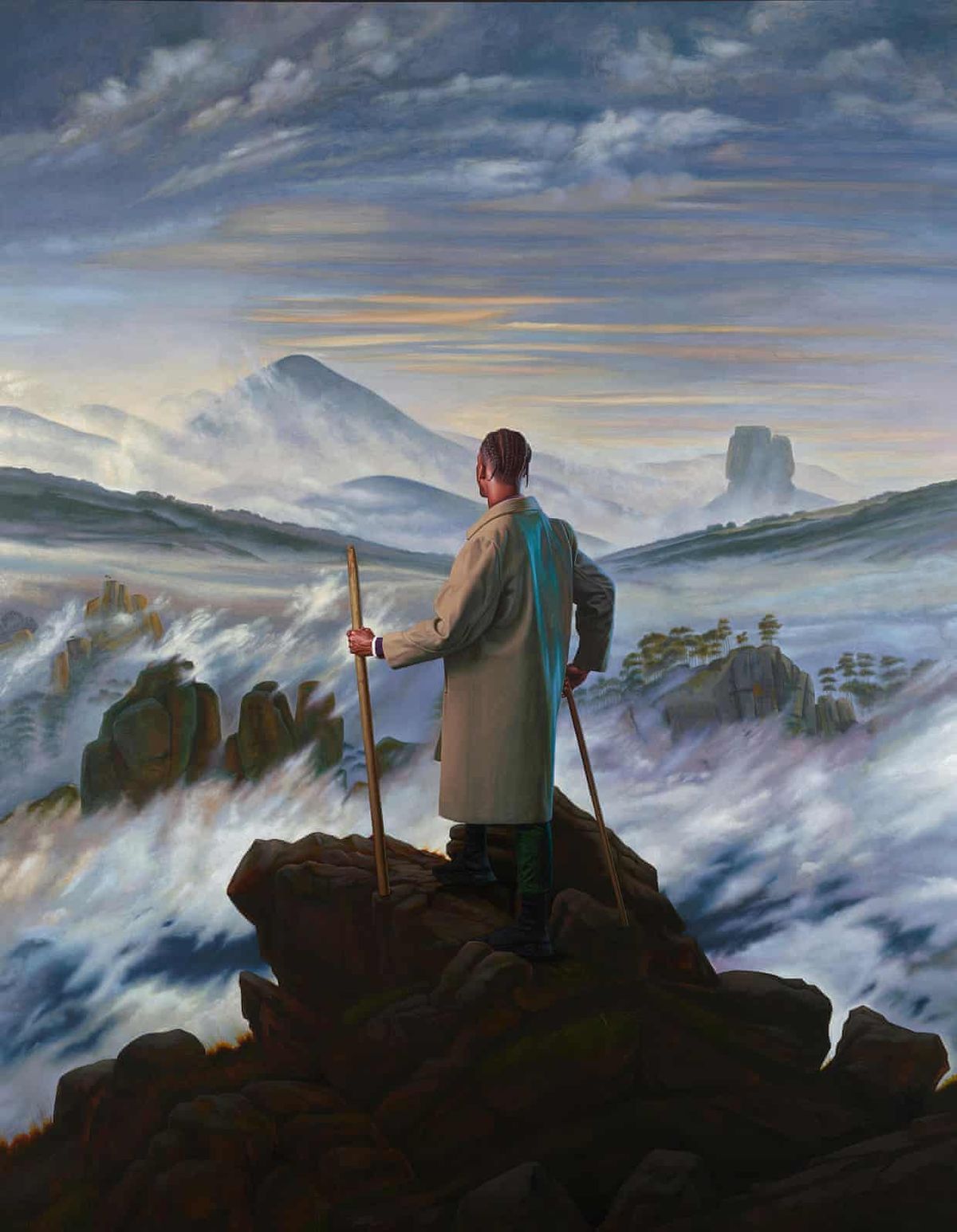 Prelude (Babacar Mané), 2021 (oil on linen) by Kehinde Wiley. Photograph: © Kehinde Wiley. Courtesy of Stephen Friedman Gallery, London and Galerie Templon, Paris