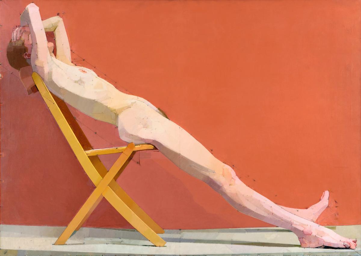 Euan Uglow’s oil painting The Diagonal (1971-77) 

© The Uglow Estate