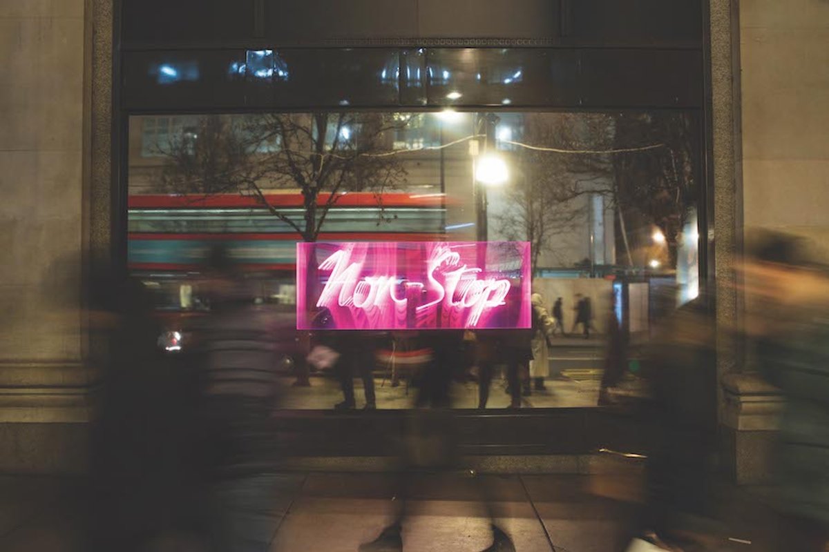 A limited-edition version of Douglas Gordon’s neon piece is priced at £9,000 Photo © Matt Writtle