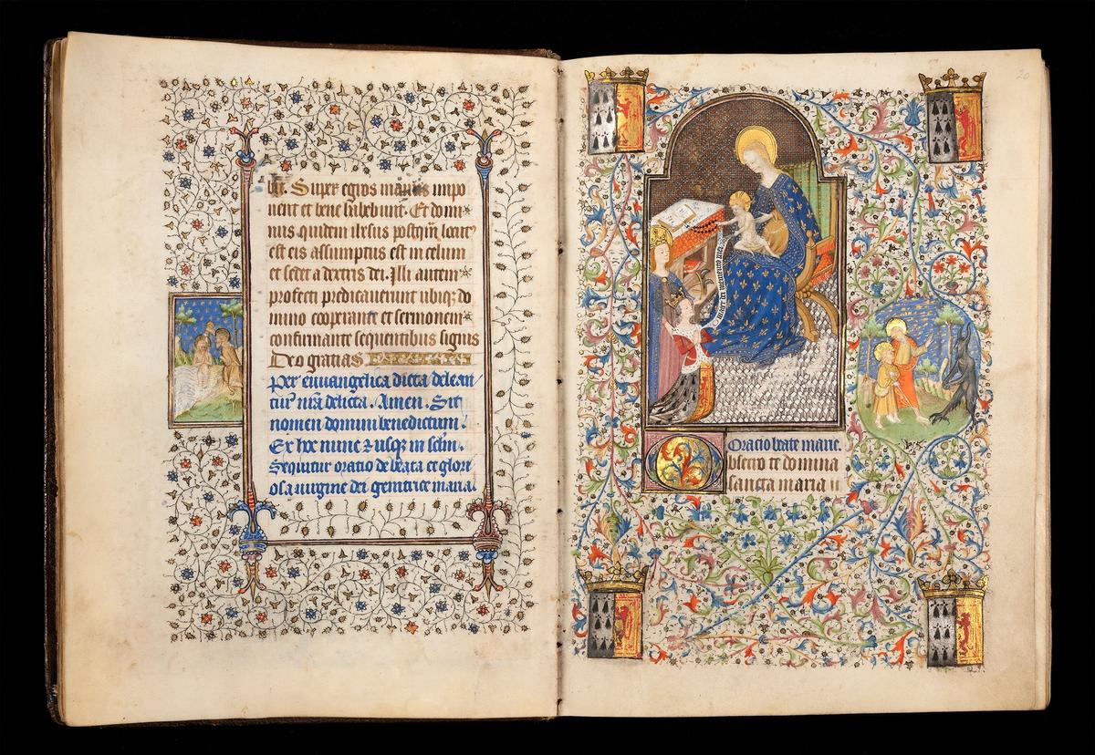 This illuminated Book of Hours manuscript (around 1431) was edited after Francis I of Brittany's first wife died so as to give it to his new wife Photo: © The Fitzwilliam Museum, Cambridge