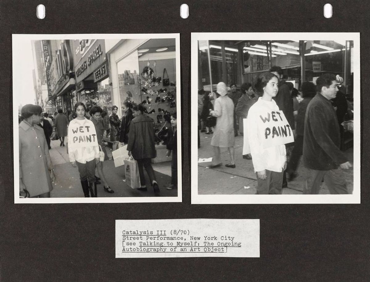 Piper’s performance work Catalysis III (1970) Rosemary Mayer; Collection Thomas Erben, New York; Adrian Piper Research Archive Foundation, Berlin