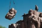 Huge Soviet-era monument taken down in Kyiv as Ukraine continues 'derussification'