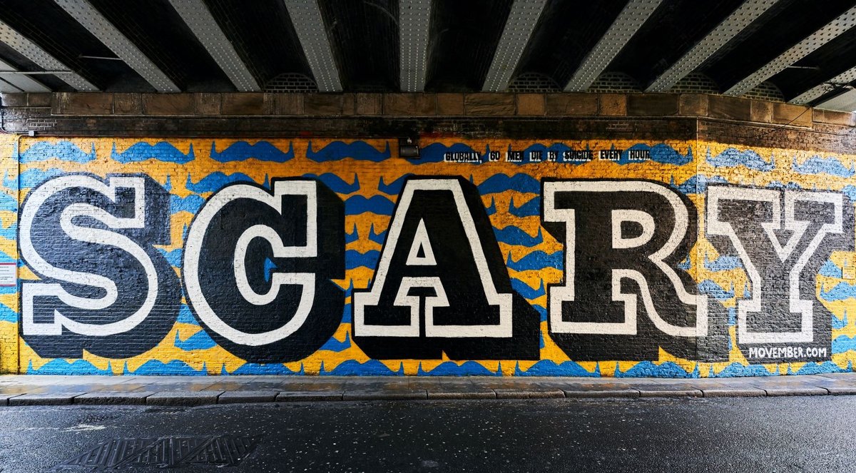 Ben Eine's "Movember" Scary mural courtesy of the artist