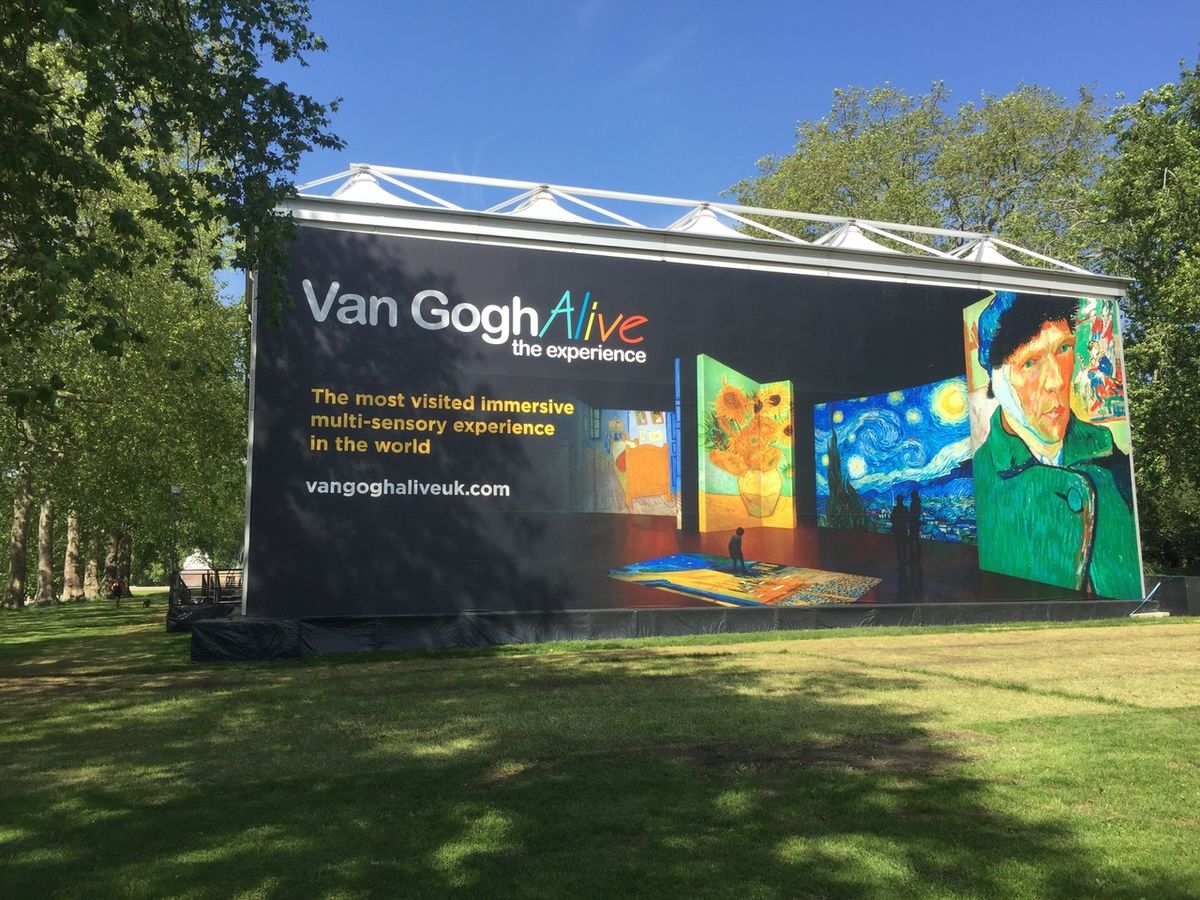 Van Gogh Alive, Kensington Gardens, London Photo: Martin Bailey