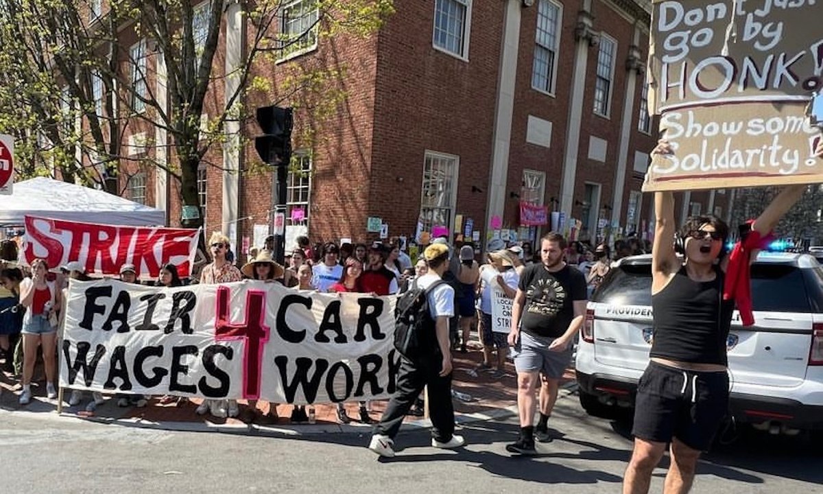 Tons of of RISD college students stroll out in help of placing college staff Tons of of RISD college students stroll out in help of placing college staff
