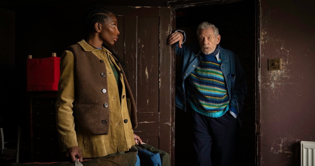 Michaela Coel and Ian McKellen in The Christophers Claudette Barius