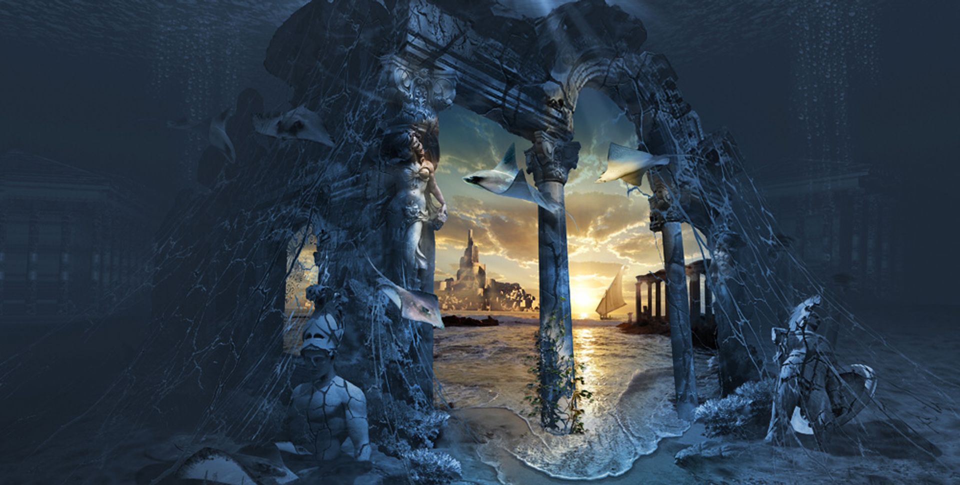 An artist's vision of the lost city of Atlantis An artist's vision of the lost city of Atlantis. Photo: George Grie