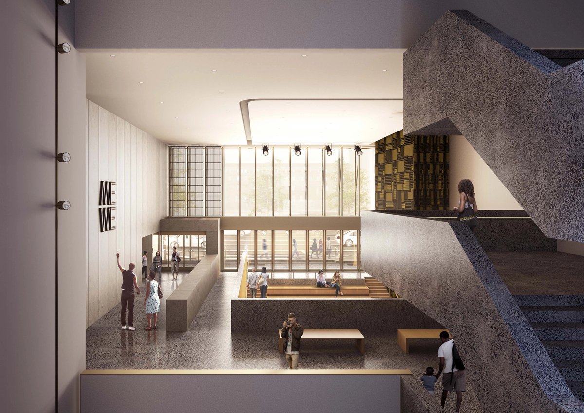 Rendering for the Studio Museum in Harlem's lobby © Adjaye Associates