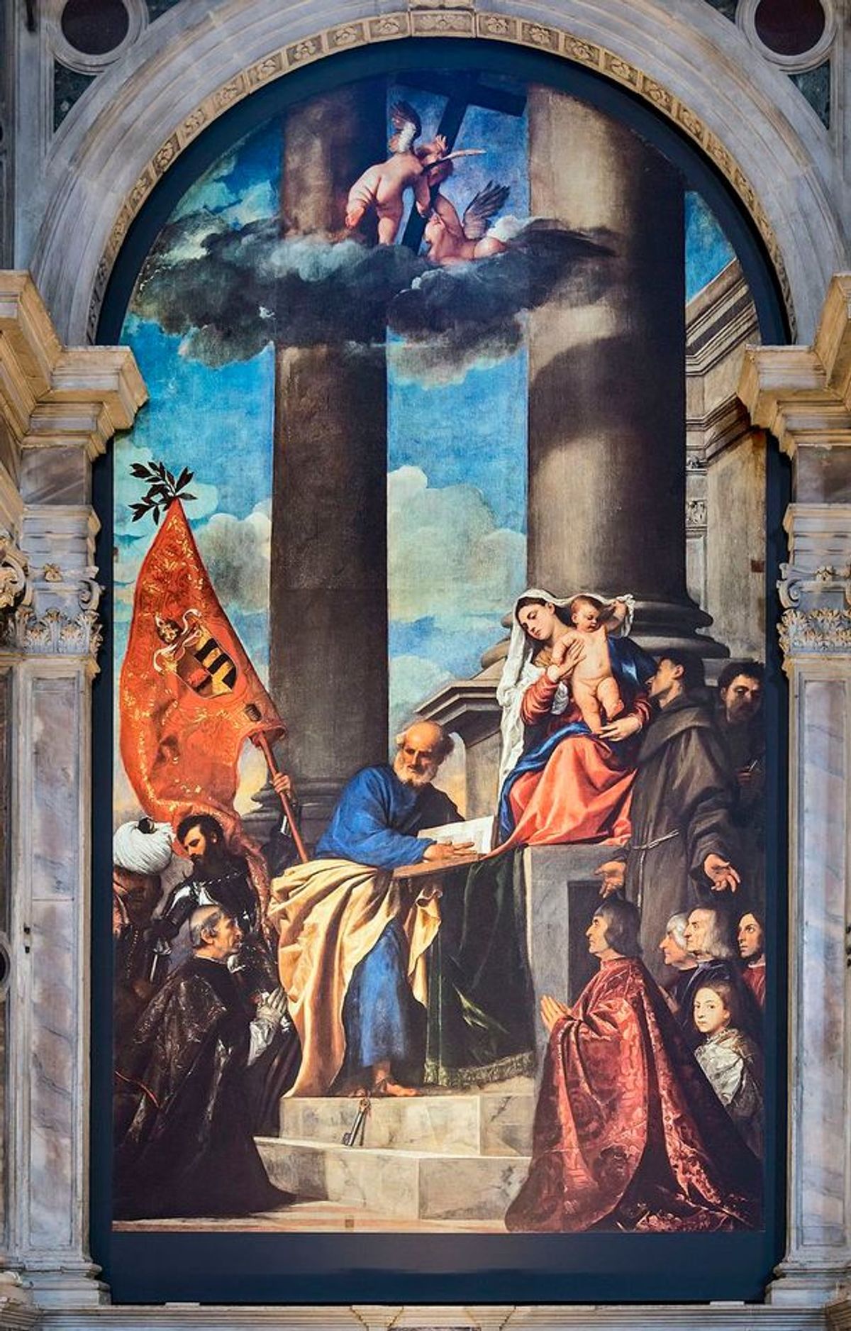 Titian's Pesaro Madonna (1519–26) Wikimedia Commons