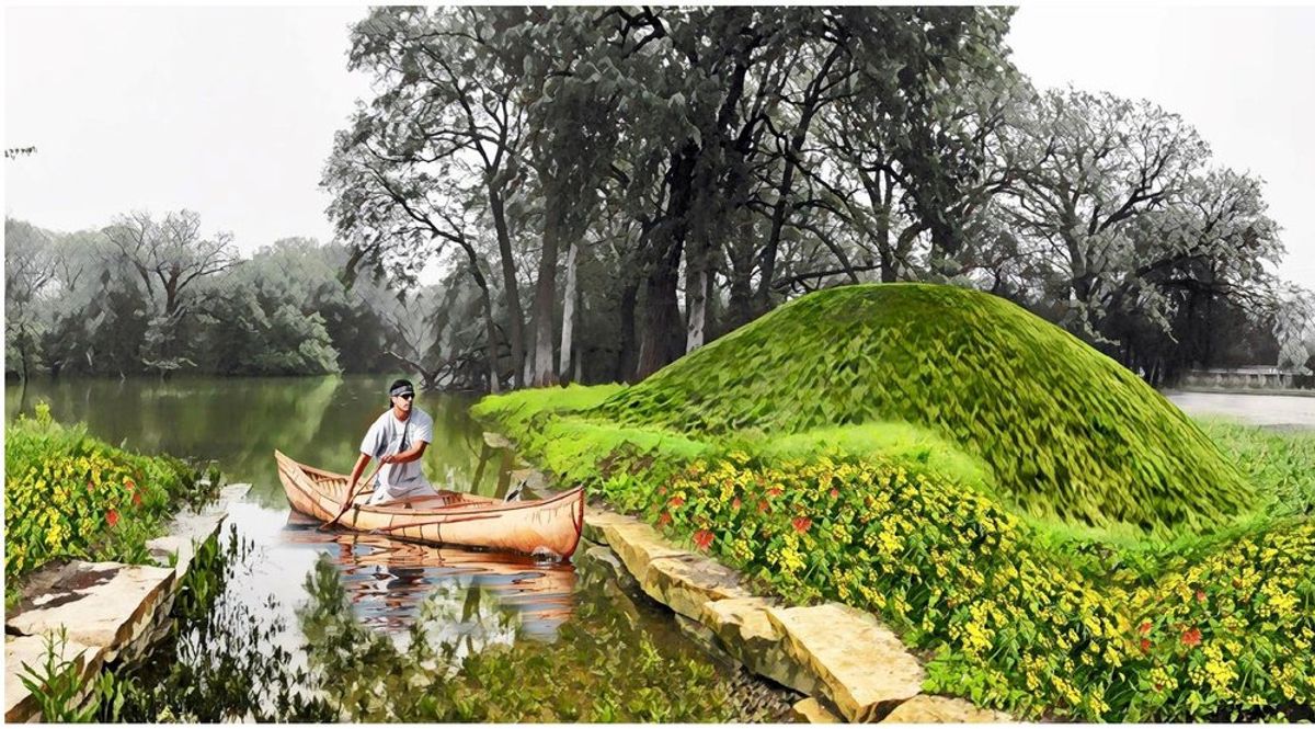 Santiago X has been working with the Chicago Public Art Group to create an AR digital gallery of the earthen mounds he has been researching and designing for several years 