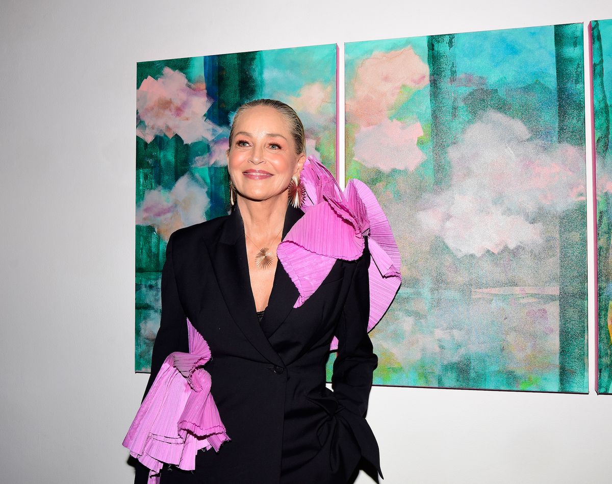Sharon Stone at the opening of her exhibition Shedding at Allouche Gallery Photo by Filmdigitals