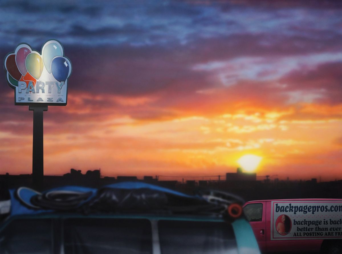 Sayre Gomez’s The Party Continues (2020) is on show with François Ghebaly at Frieze. The gallery began life in Culver City before moving to Downtown Courtesy of Sayre Gomez and François Ghebaly, Los Angeles