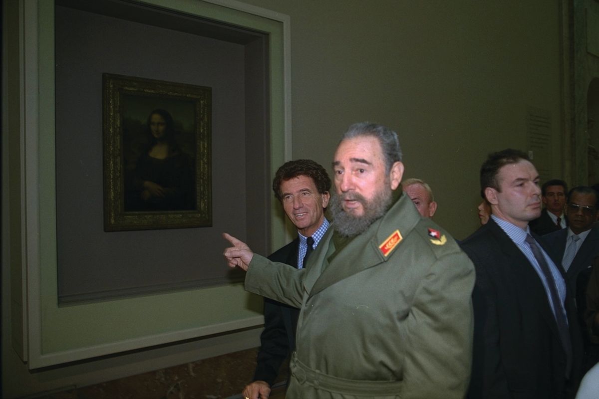 The US's Helms-Burton Act, which covers art seized by the regime of Fidel Castro (pictured visiting the Louvre in Paris in 1995) is opposed by governments in Europe and Latin America due to its implications for trade Alain Nogues; Sygma/Sygma via Getty Images