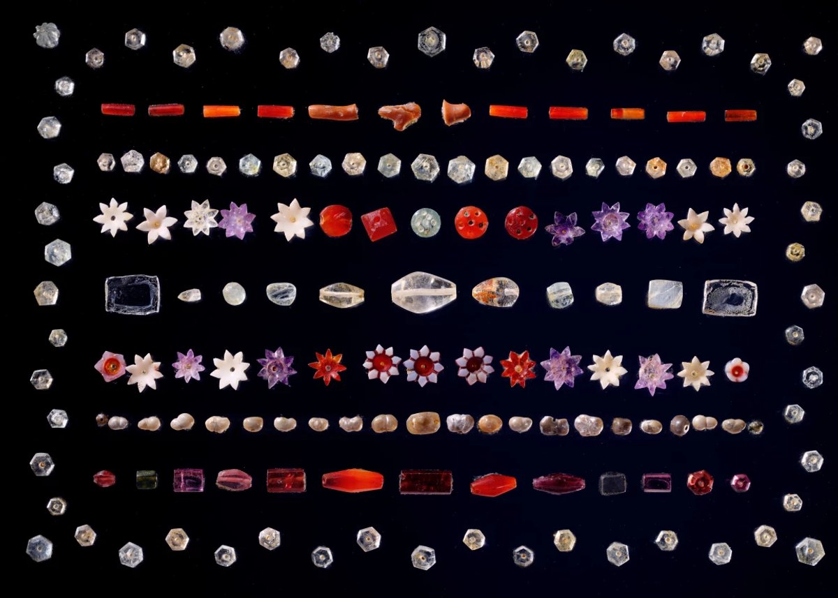 The Piprahwa gems are a collection of around 1,800 jewels that were excavated by the engineer William Caxton Peppé during the British Raj
Courtesy of Sotheby’s