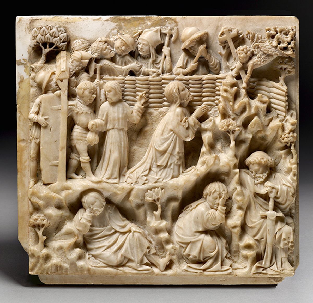 The Agony in the Garden (around 1430-40) by the Rimini Master, one of the pre-eminent continental sculptors of alabaster carving © Antje Voigt/SBM/Ashmolean Museum, University of Oxford