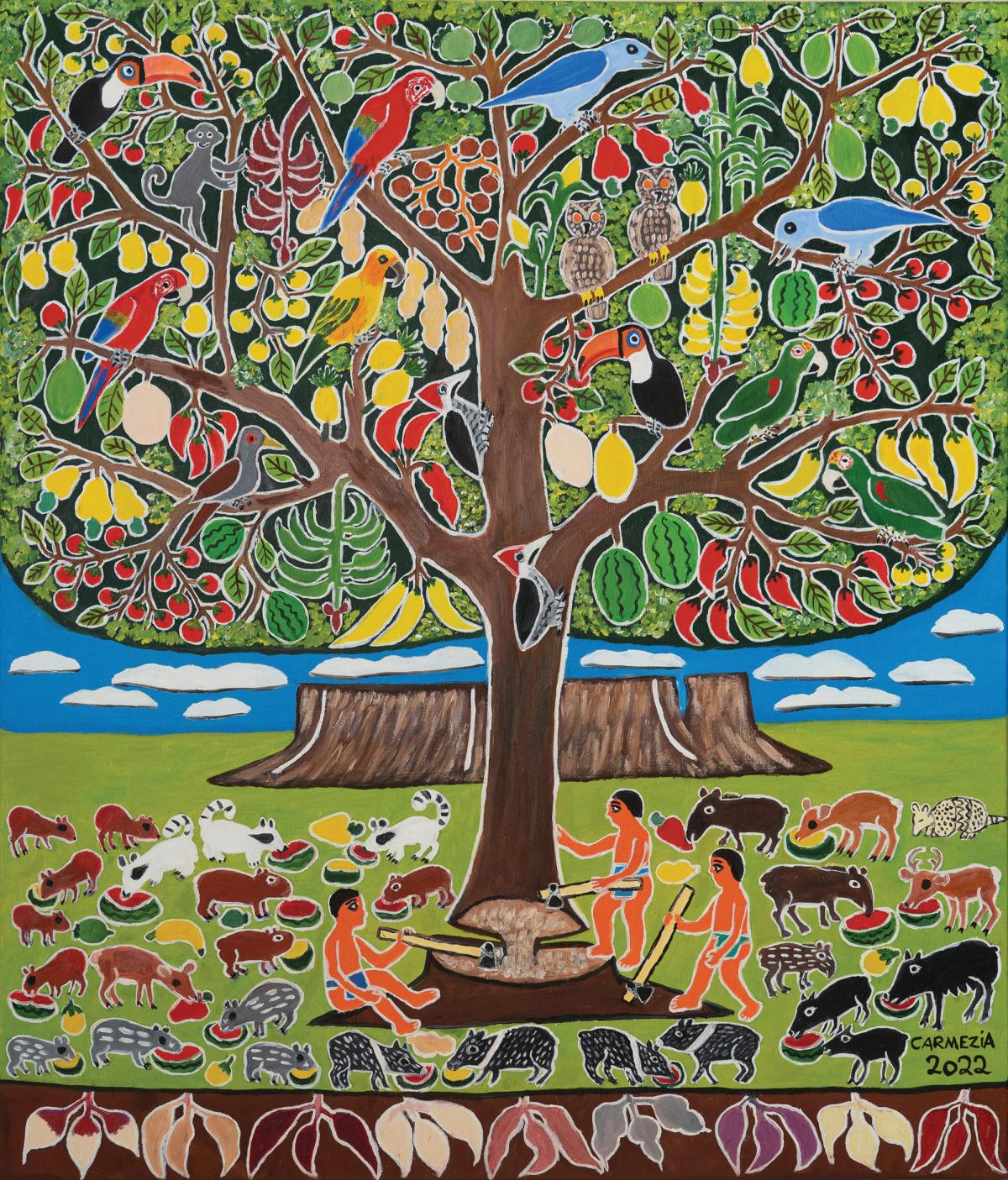 Carmézia Emiliano’s Wazaká—tree of life (2022), at Central Galeria’s stand
Photo: Rodrigo Guedes da Silva