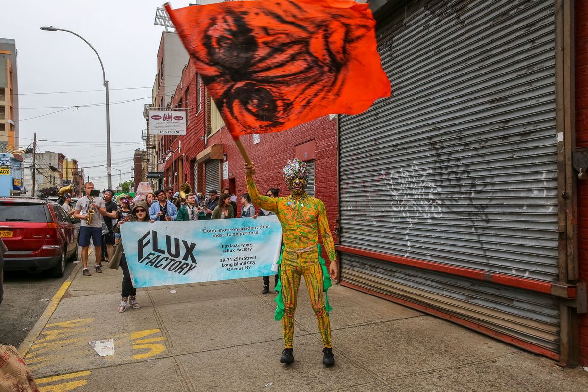 The 2018 Flux-a-Thon in front of Flux Factory Photo courtesy Flux Factory