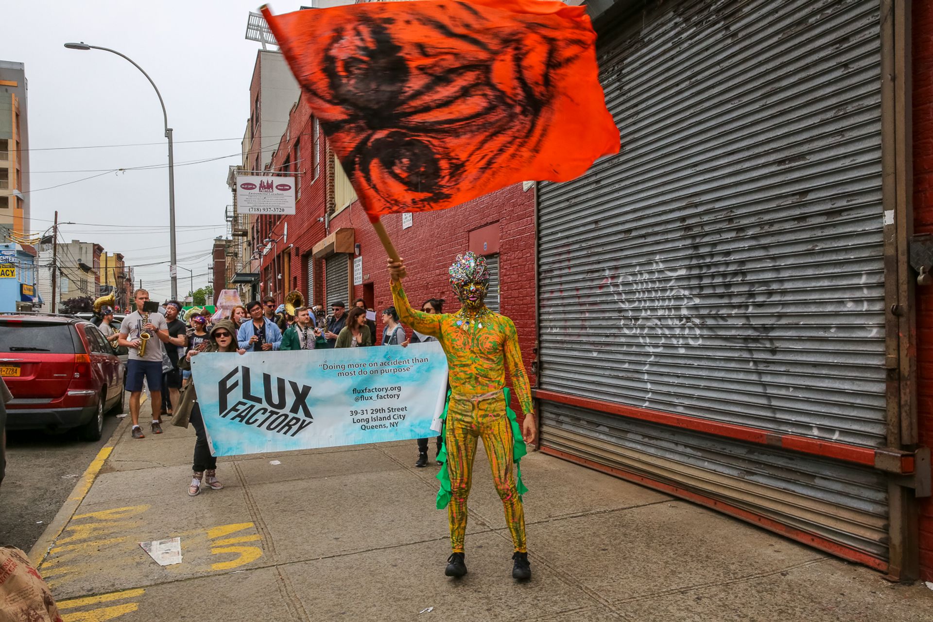 The 2018 Flux-a-Thon in front of Flux Factory Photo courtesy Flux Factory