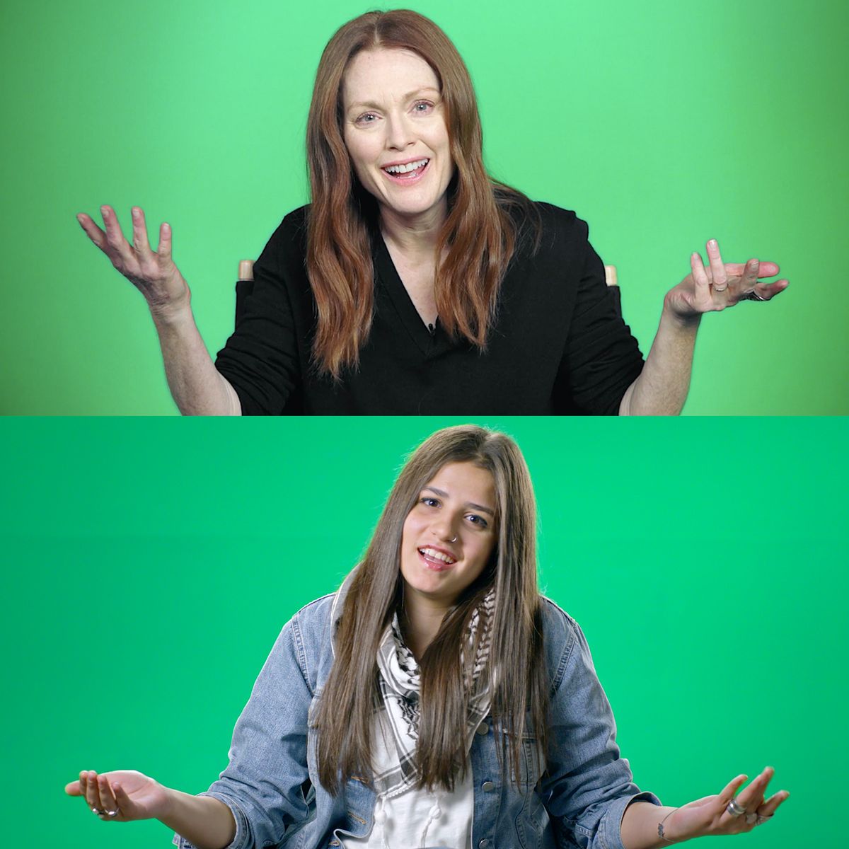 Candice Breitz Stills from Love Story (2016). Seen here: Sarah Mardini and Julianne Moore Courtesy: KOW, Berlin