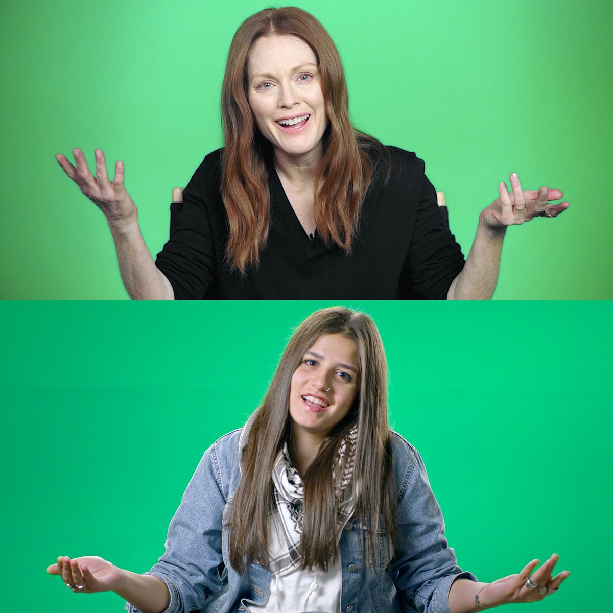 Candice Breitz Stills from Love Story (2016). Seen here: Sarah Mardini and Julianne Moore Courtesy: KOW, Berlin