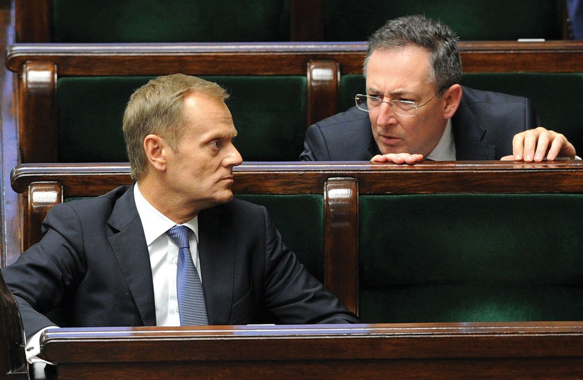 Polish prime minister Donald Tusk (left) with culture minister Bartłomiej Sienkiewicz, who has moved swiftly to remove some appointees of the former Law and Justice government Alik Keplicz/Associated Press/Alamy