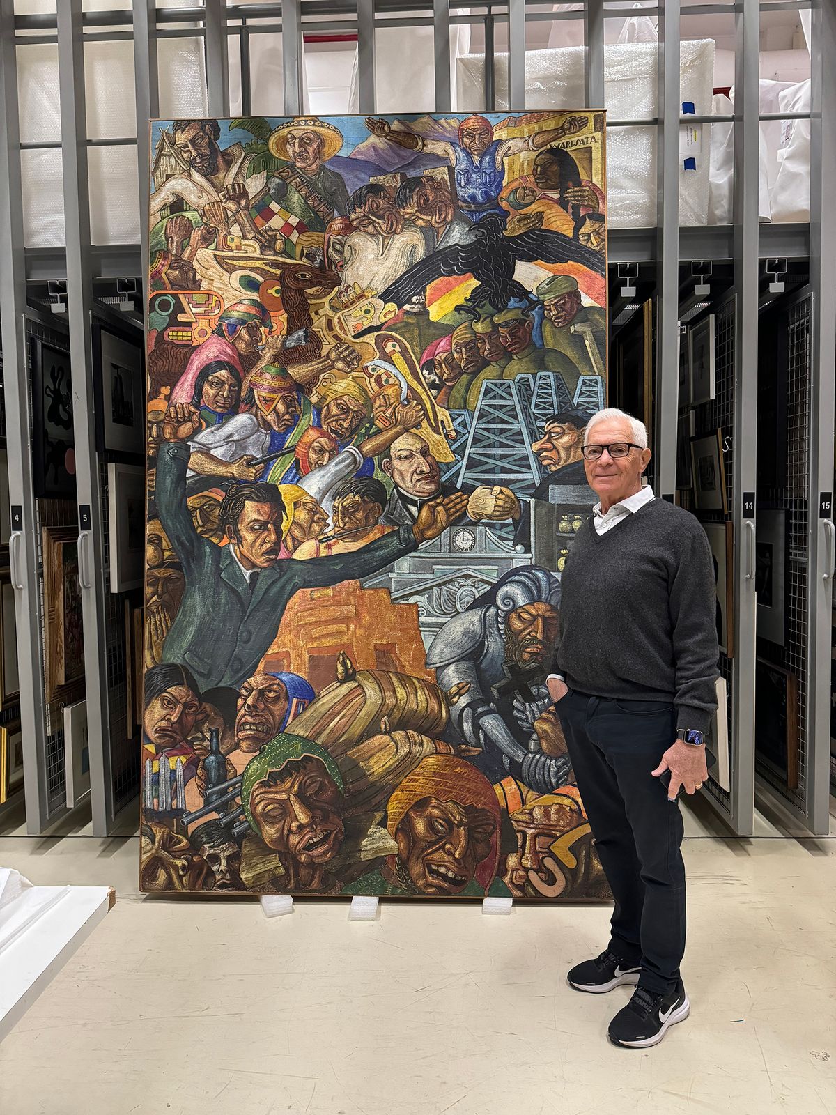 Eduardo Costantini in front of a painting by Bolivian painter Alejandro Mario Yllanes
Courtesy of Eduardo Costantini / Malba