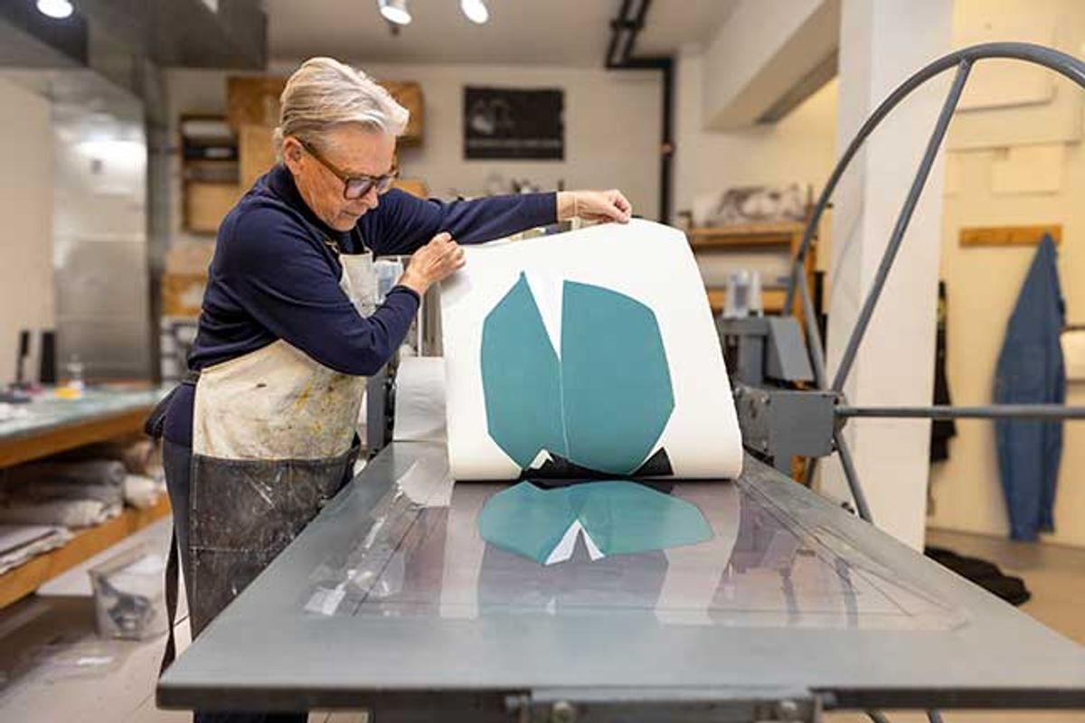 At work: Margaret Dekoven, a 2024 artist in residence, in the Anderson Ranch Arts Center print studio
Courtesy Anderson Ranch Arts Center