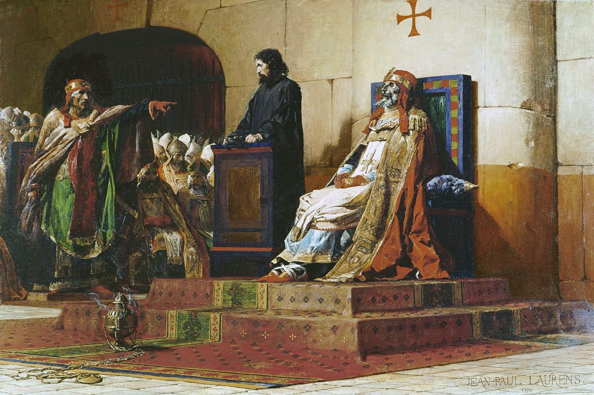 Anticlerical: Jean-Paul Laurens painted Pope Formosus and Stephen VII (1870) as a historic pointer to the church’s backwardness and barbarity The artist
