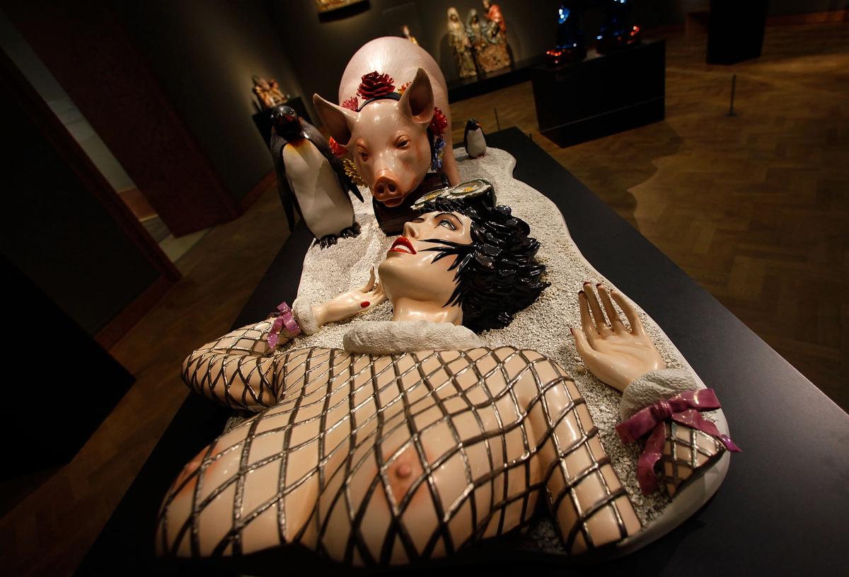 Fait D'Hiver (1988) by Jeff Koons, on show at the Liebighaus museum on  in Frankfurt in 2012 Photo by Ralph Orlowski/Getty Images