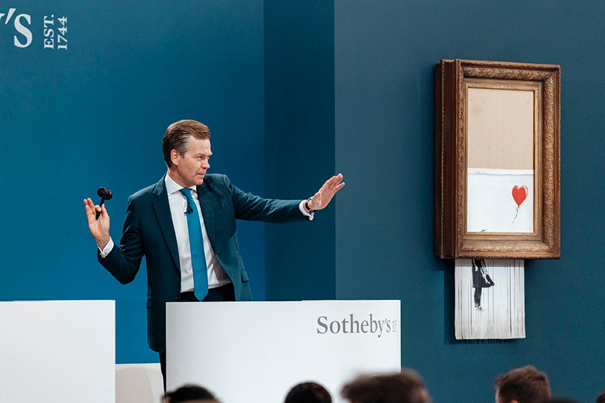 Banky's Love is in the Bin shot to a new world record for the artist hammering at £16m © Haydon Perrior