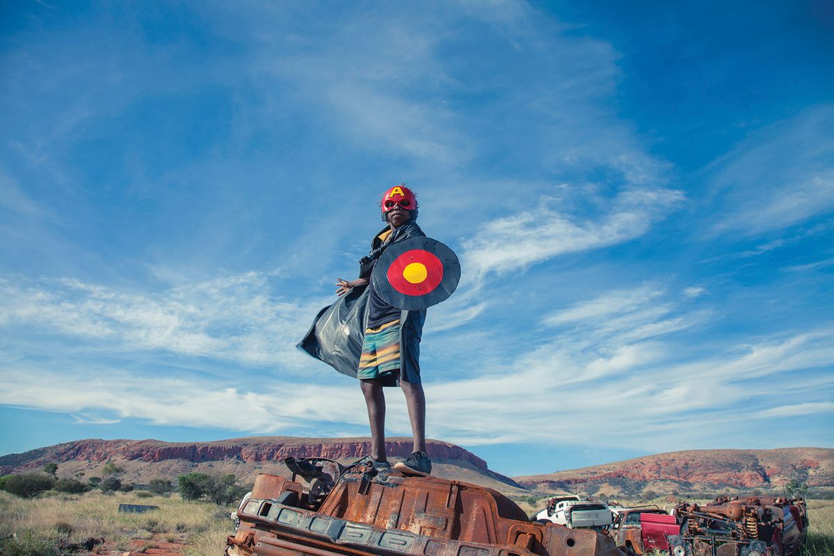 Warakurna Superheroes #1 (2017), by Tony Albert, David C. Collins and Kieran Lawson, is part of a series on show in the redeveloped museum Photo: courtesy of Sullivan+Strumpf