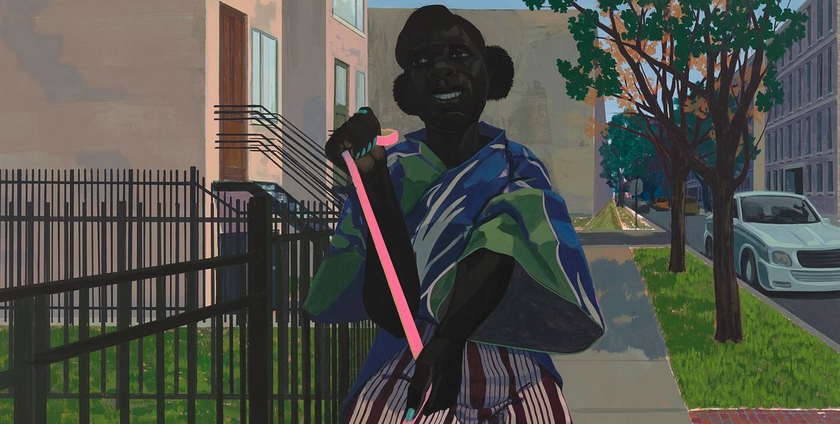 Kerry James Marshall, Untitled  (Dog  Walker) (2018) ©Kerry James Marshall; courtesy of the artist and David Zwirner