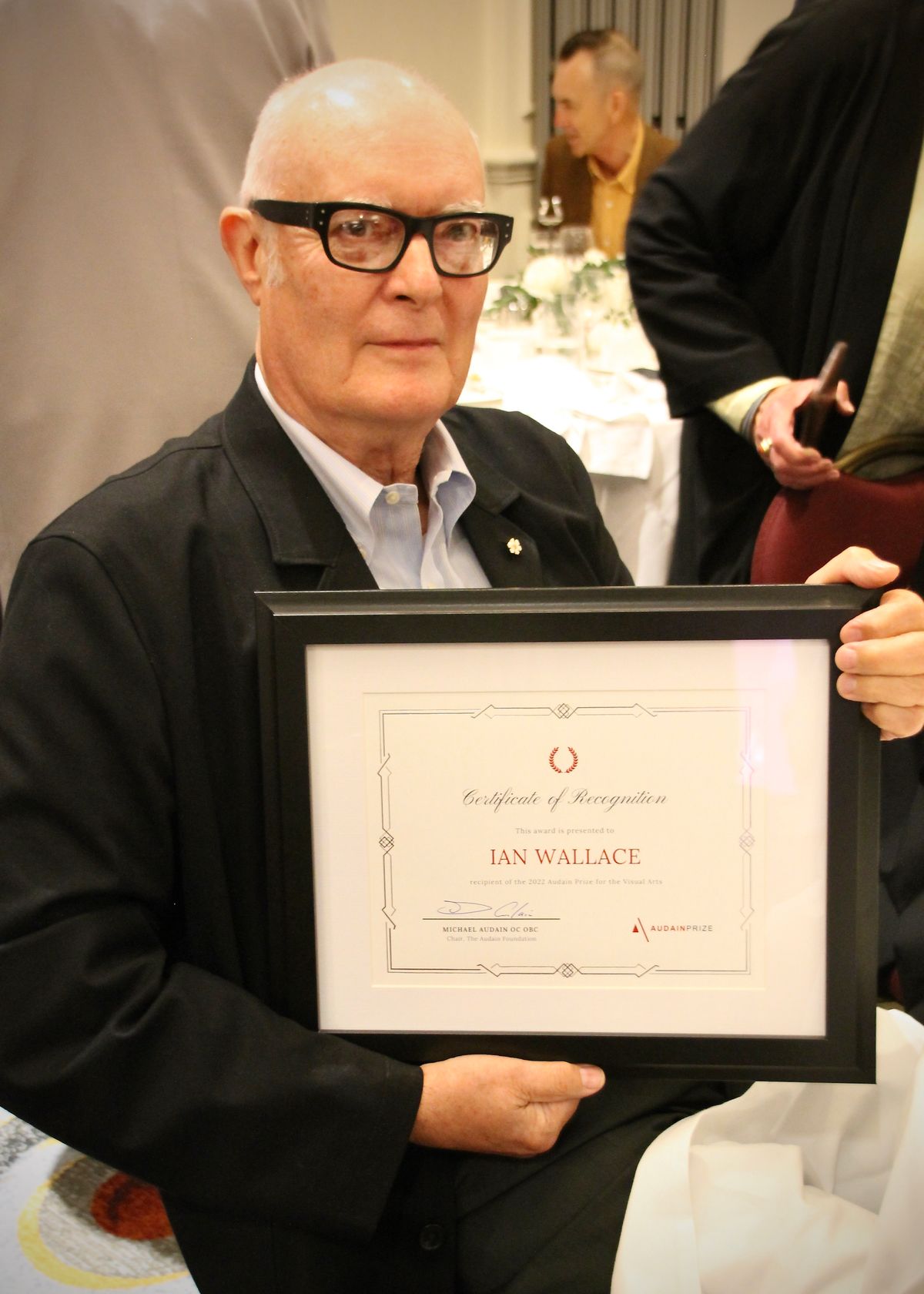 Artist Ian Wallace receives the Audain Prize for the Visual Arts at a 29 September ceremony in Vancouver Photo © Hadani Ditmars