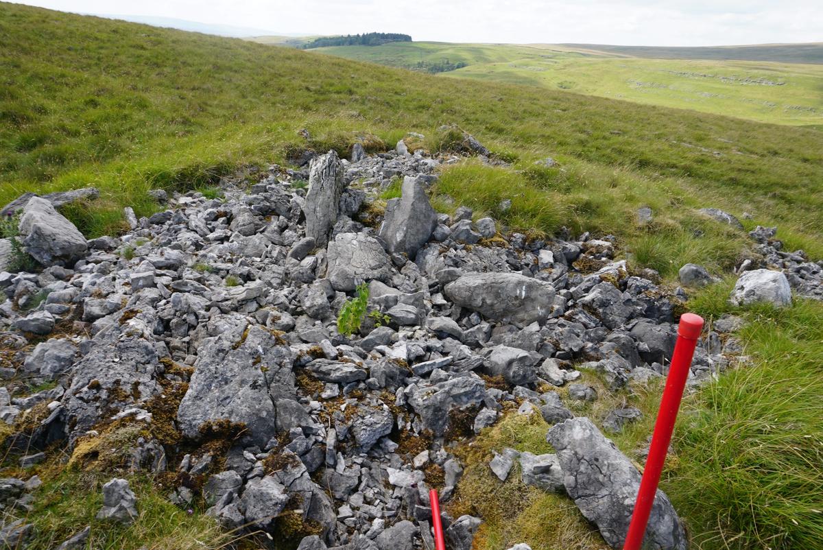 The remains of what would have been chambers within the cairn when it was intact. Dudderhouse Hill Long Cairn, Austwick, Yorkshire Dales
© Yorkshire Dales National Park Authority