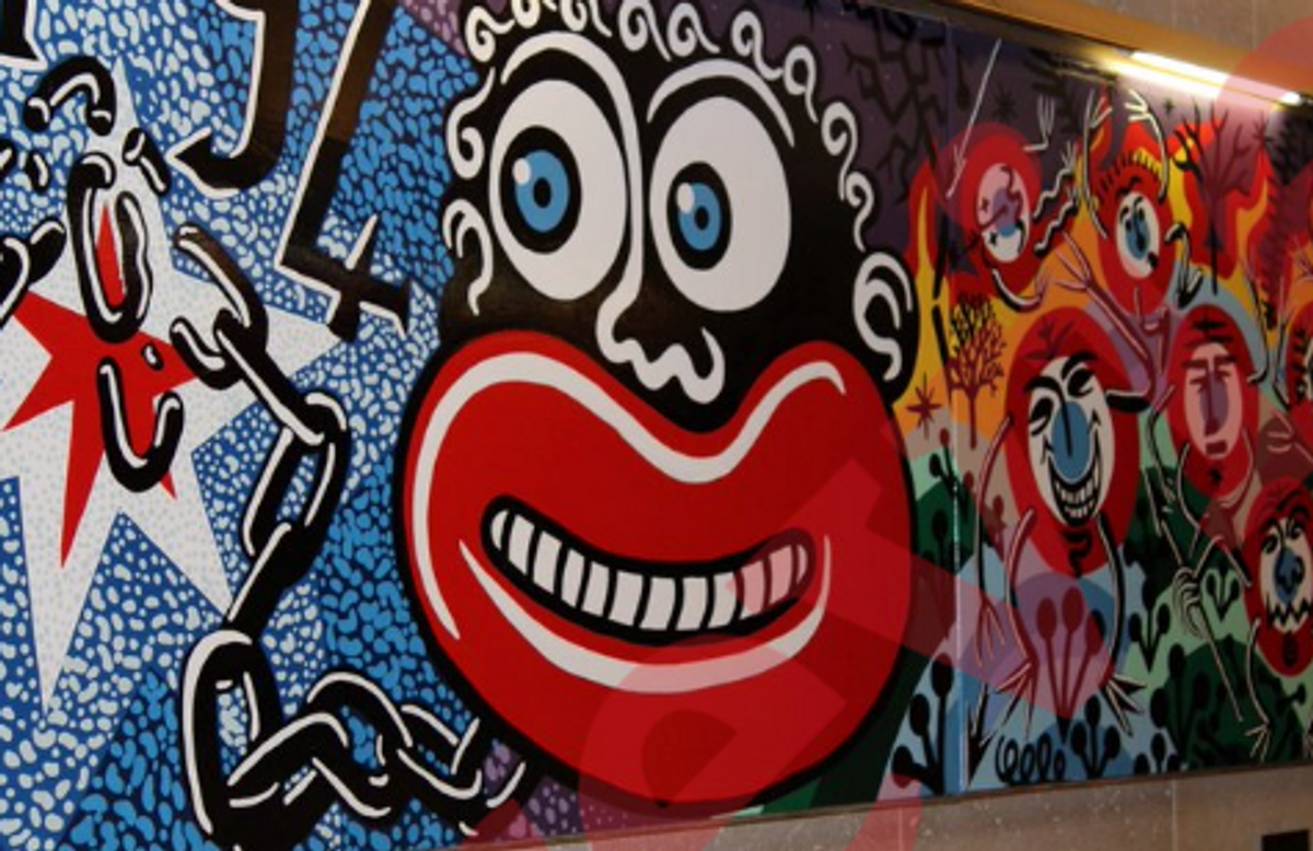 Hervé Di Rosa's fresco in France's National Assembly has sparked criticism @MariannesNoires/Twitter