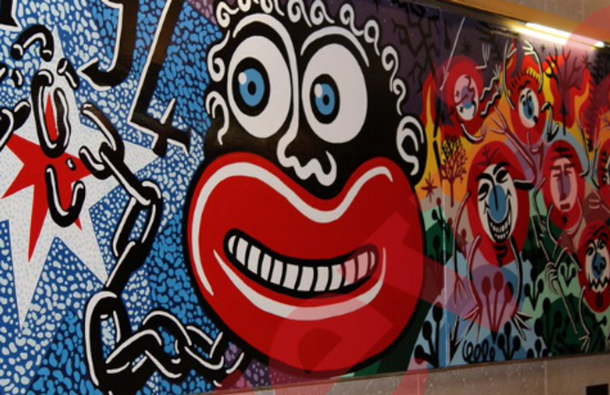 Hervé Di Rosa's fresco in France's National Assembly has sparked criticism @MariannesNoires/Twitter