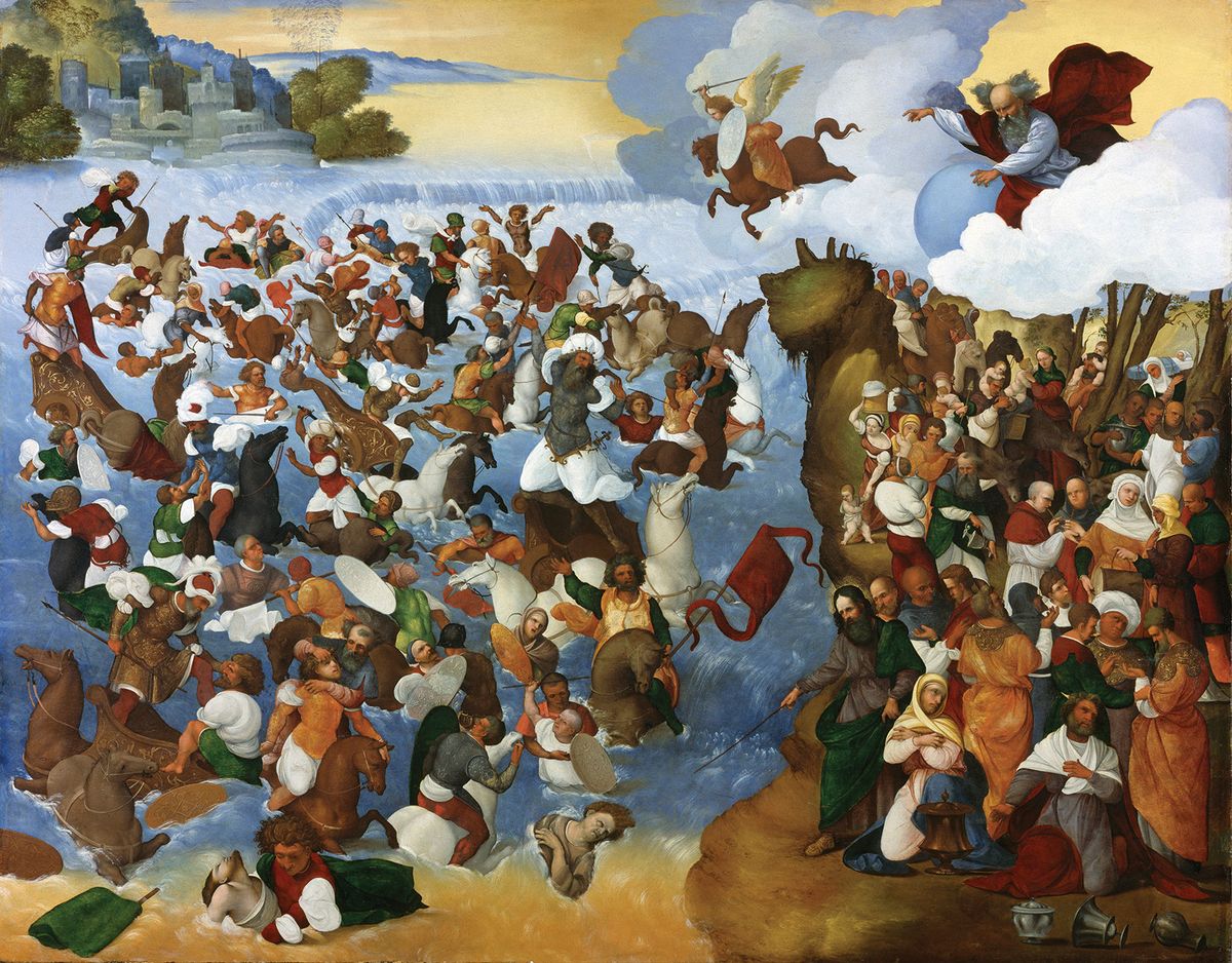 A major research and conservation project has begun on Ludovico Mazzolino’s The Crossing of the Red Sea (1521), below. The restoration is backed by a grant from Tefaf