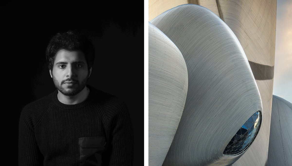 Obaid Alsafi, the winner of the 2023 Ithra prize / Details of Saudi Arabia's Ithra Center in the city of Dhahran
© @k_attaf / Photo: Ahmad Alnaji