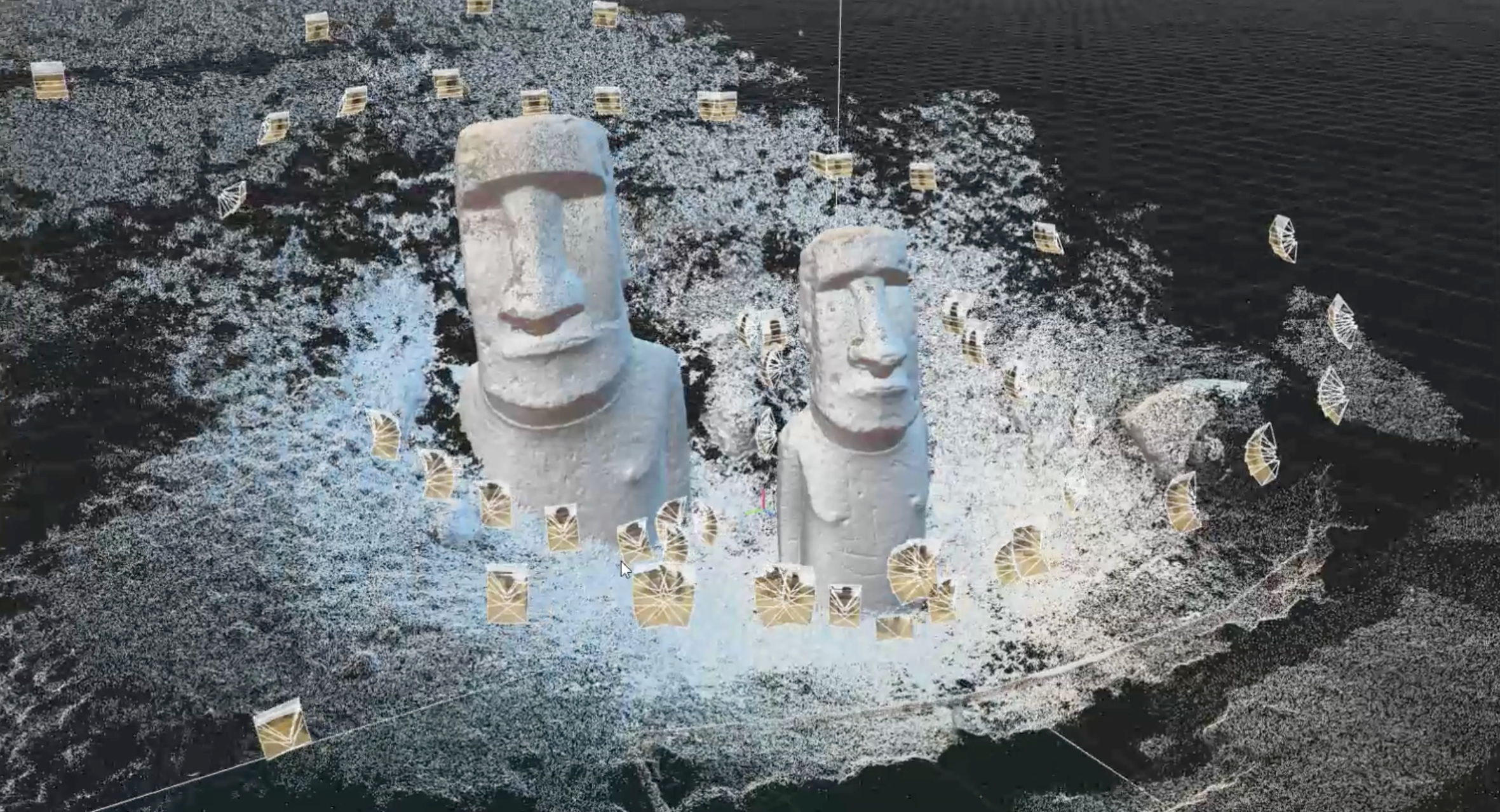 3D visuals of the stone heads at Rapa Nui for Google Arts & Culture's Heritage on the Edge project © CyArk/Google Arts & Culture